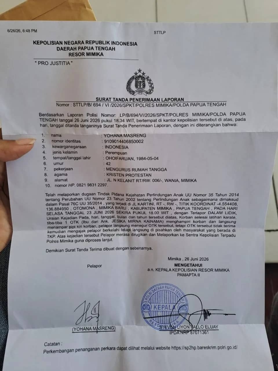 Ilustrasi berita Mimika: Orang Tua Vanezha Pertanyakan Progres Laporan Dugaan Penganiayaan Anaknya