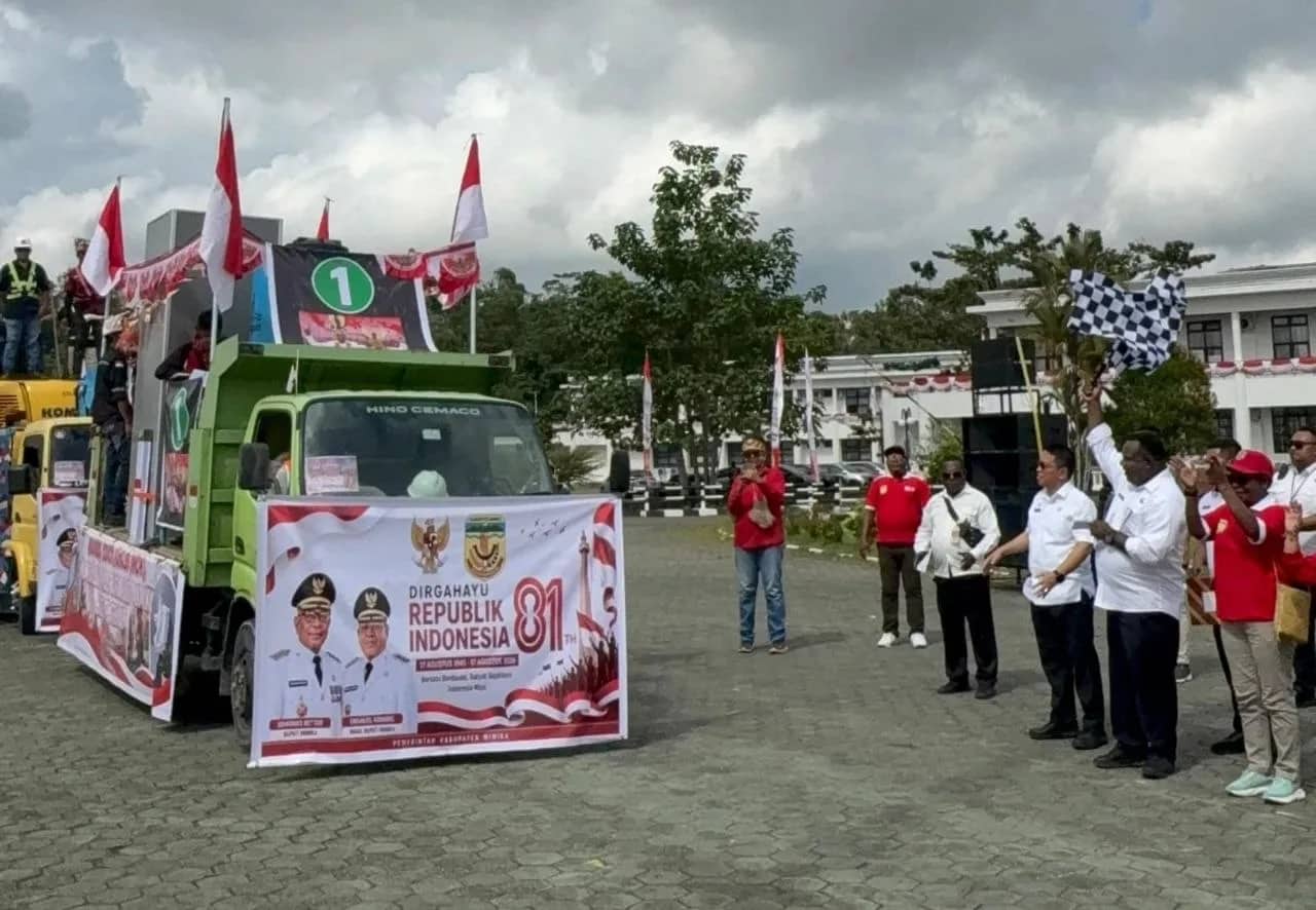 Ilustrasi berita Mimika: Semangat Persatuan Warnai Karnaval Budaya HUT RI ke-81, Kendaraan Hias 30 OPD dan Paguyuban Warnai Jalanan Timika