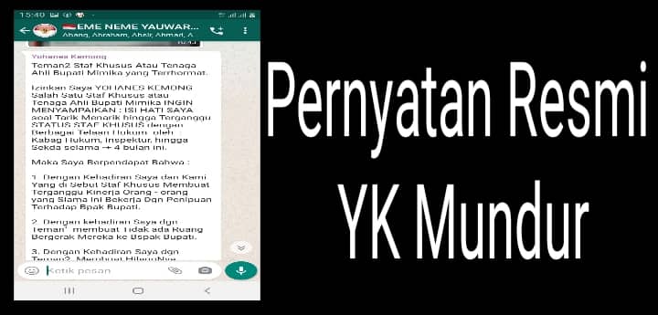 Ilustrasi berita Mimika: Takut Jadi Temuan BPK, Gaji Staf Khusus Bupati Mimika Dipangkas, Yohanes Kemong Langsung Mundur