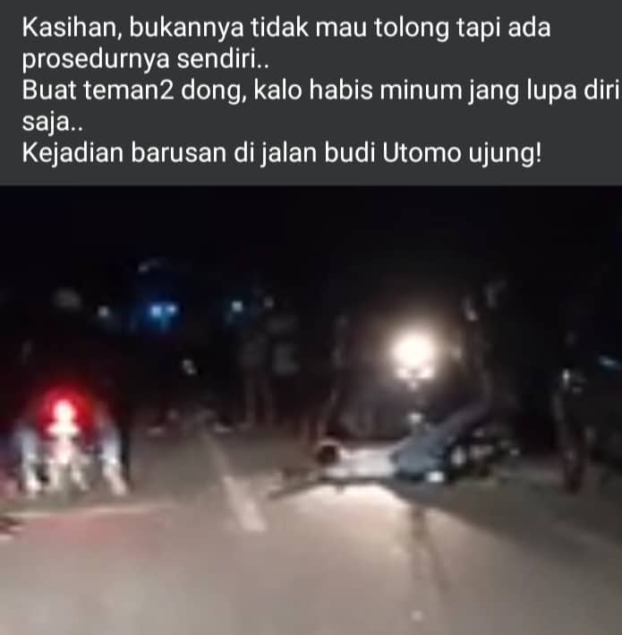 Ilustrasi berita Mimika: Mabuk Usai Pesta Tahun Baru, Pengendara Sepeda Motor Satria Tabrak Mobil Parkir di Budi Utomo Ujung