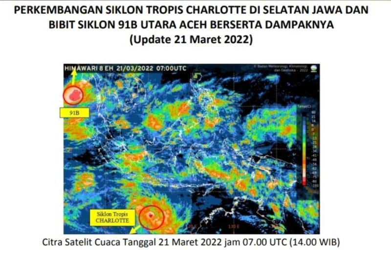 Ilustrasi berita Nasional: Siklon Tropis Charlotte Jauhi Indonesia Mayoritas Kota Berawan