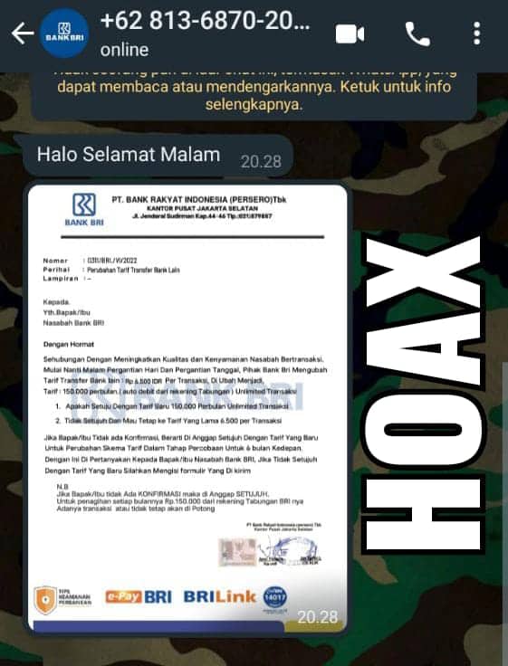 Ilustrasi berita Nasional: Waspada Penipuan Berkedok Biaya Administrasi ATM BRI
