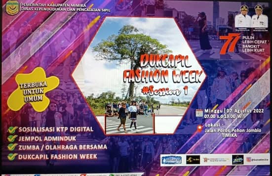 Ilustrasi berita Mimika: Gelar Citayam Fashion Week Ala Timika, Disdukcapil Mimika Ubah Jalanan di Area Pohon Jomblo Jadi Catwalk