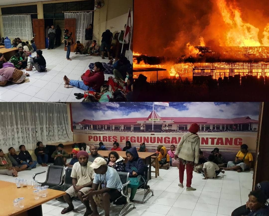 Ilustrasi berita Papua: 73 Warga Amankan Diri di Mapolres, KKB Kodap XXXV Bintang Timur Bakar Kantor Dukcapil Pegubin