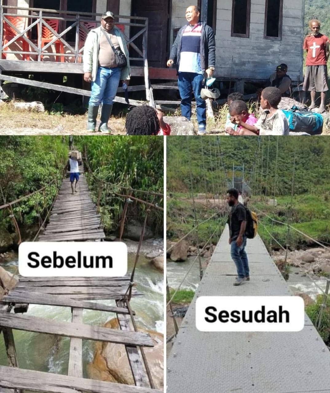 Ilustrasi berita Mimika: Jembatan Gantung Jila Sepanjang 60 Meter Tuntas Dikerjakan, Konstruksi Besi dan Beton