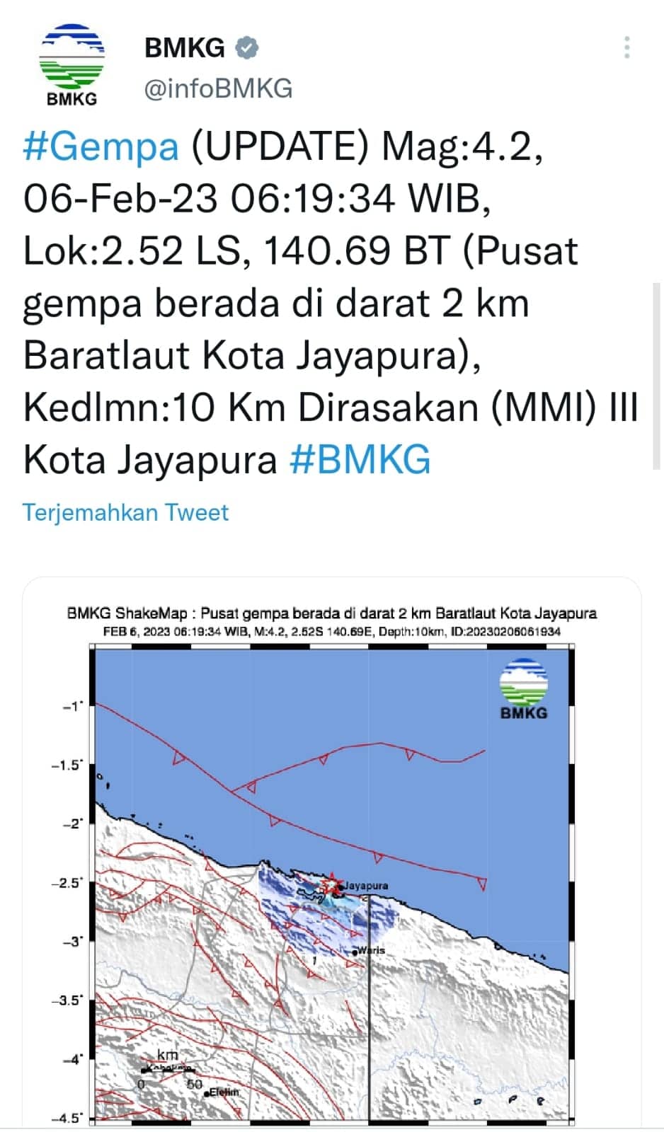 Ilustrasi berita JAYAPURA: Dalam 24 Jam, 21 Gempa Bumi Berkekuatan 2 Hingga 4,2 Magnitudo Hantam Jayapura
