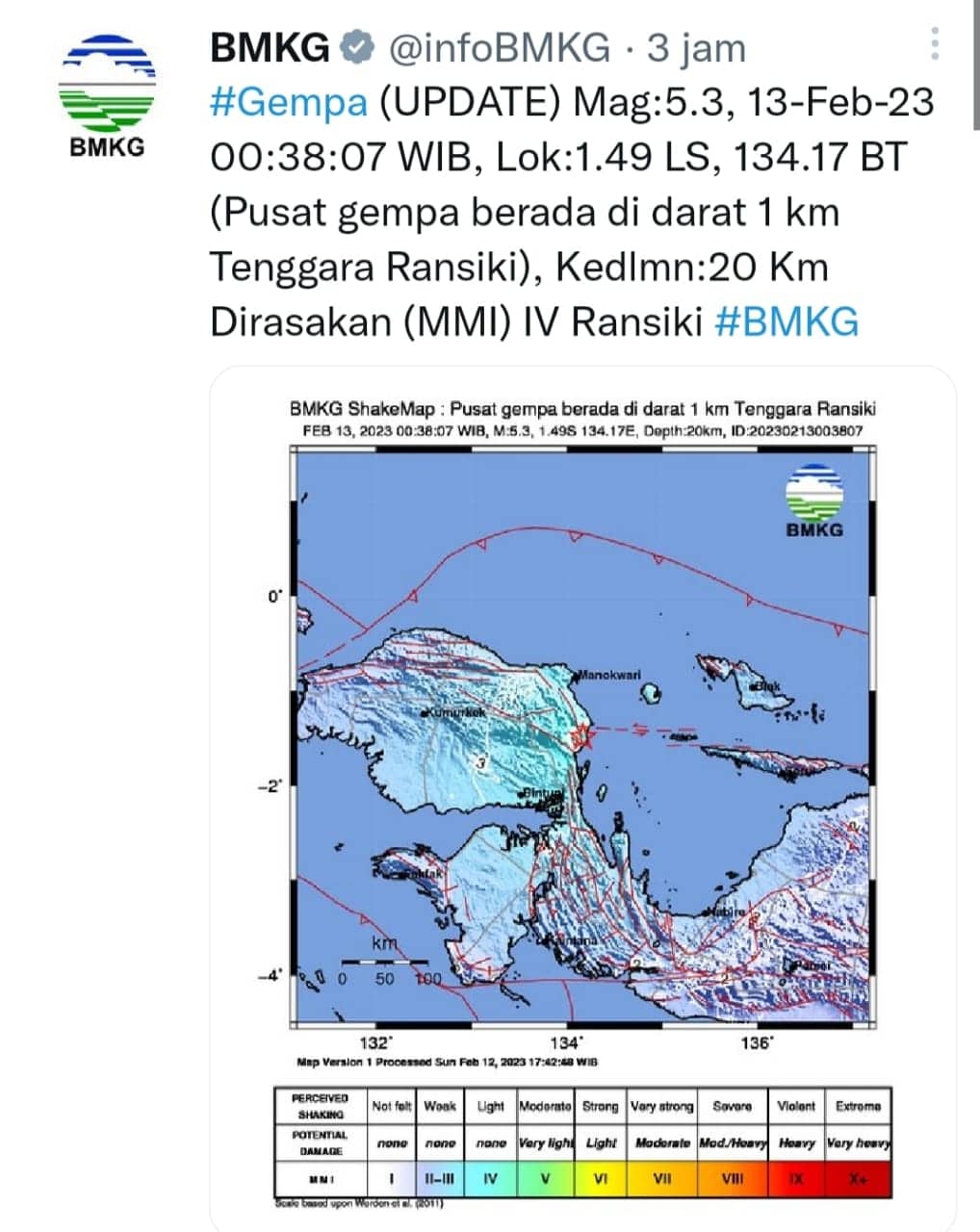 Ilustrasi berita Papua: Ransiki Dihantam Gempa Bumi 5,3 Magnitudo, Pukul 03.40 WIT Dinihari Tadi Jayapura Kembali "Bergoyang"