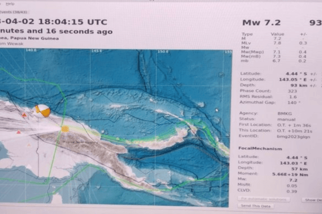 Ilustrasi berita Papua: Gempa M 7,2 Papua Nugini Tercatat Jaringan Seismik BMKG