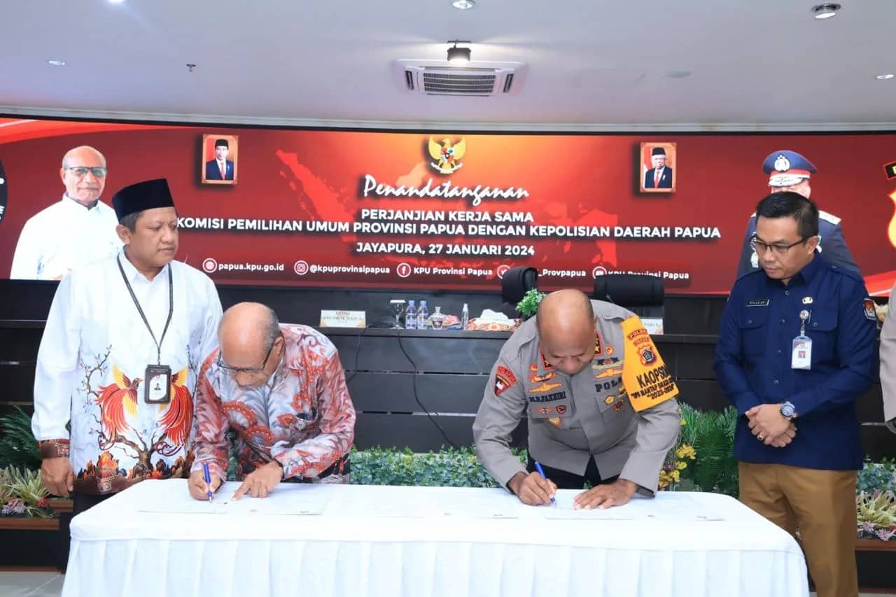 Ilustrasi berita Papua: Jaga Keamanan Pemilu 2024, Polda Papua Teken Kerjasama Dengan KPU Papua