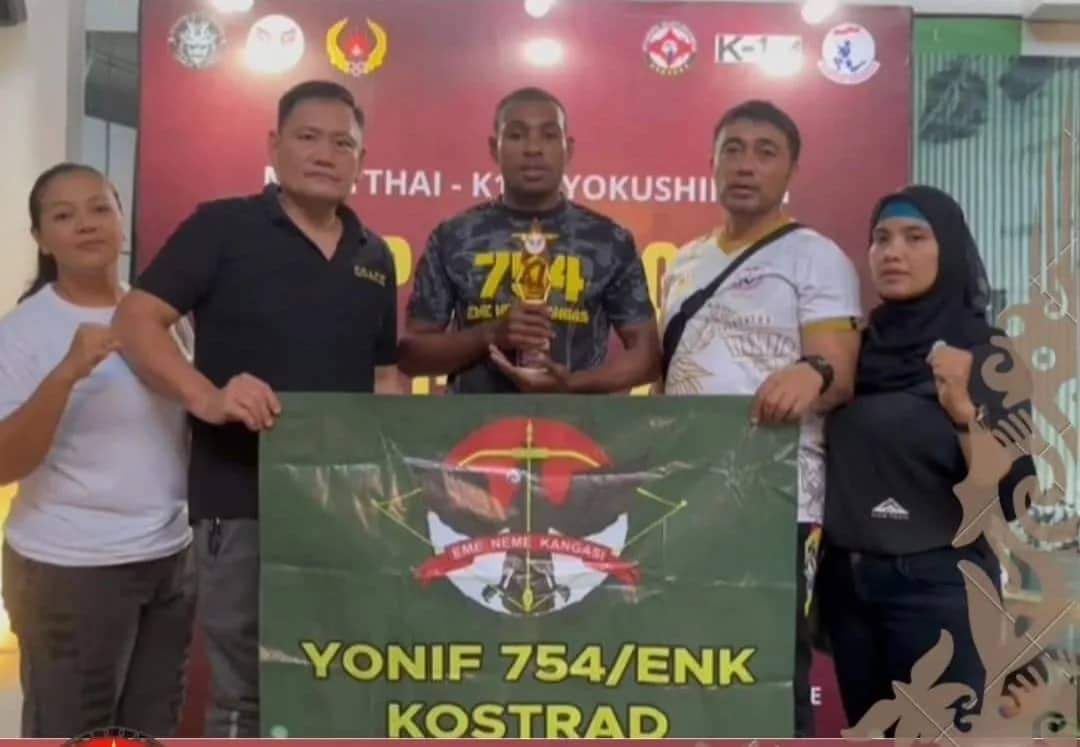 Ilustrasi berita Mimika: Prada Ishak Yarius Kafiar, Atlet Muaythai Yonif 754 Kostrad Raih Emas di Kejuaraan Super Fight Muaythai 2024