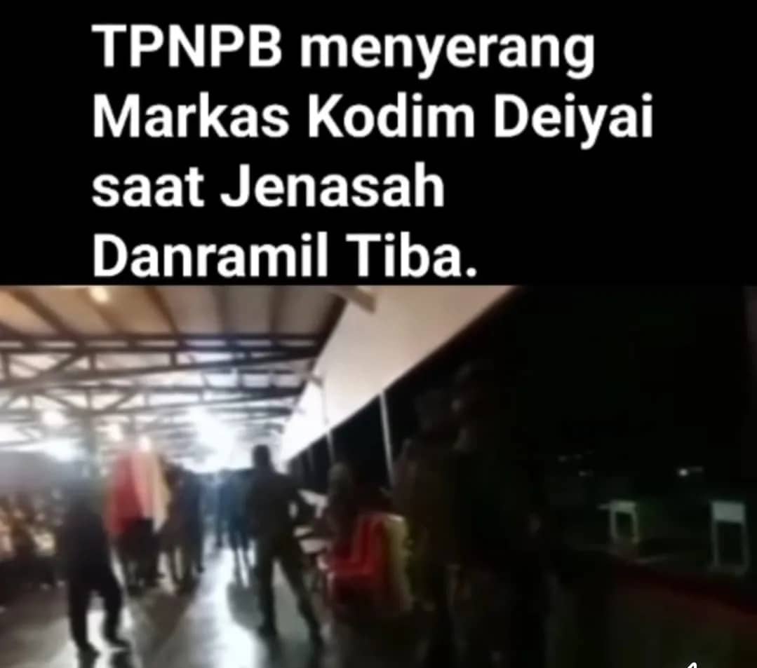 Ilustrasi berita Papua: Viral! Beredar Video OPM Serang Markas Kodim Deiyai saat Prosesi Penjemputan Jenasah Danramil Aradide