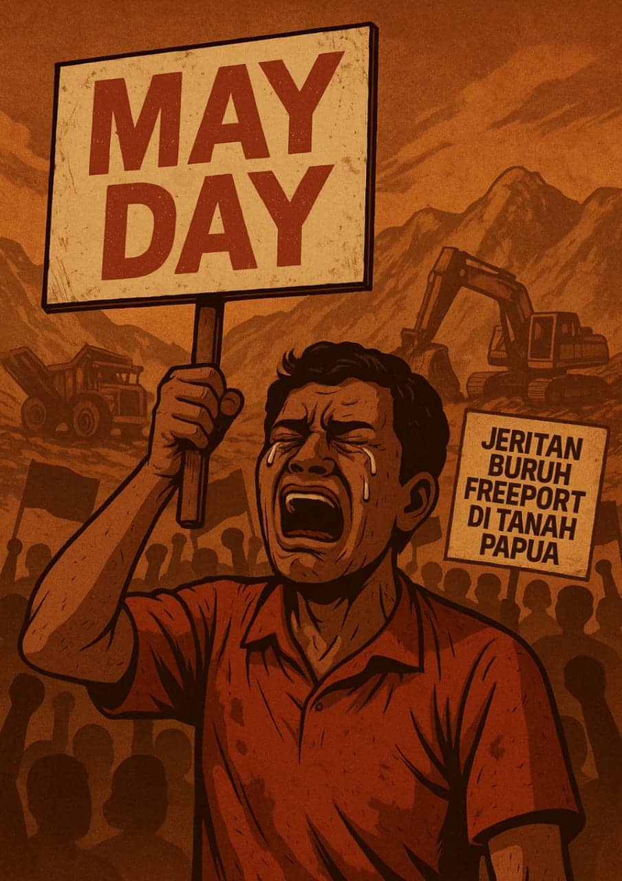 Ilustrasi berita Nasional: Refleksi Hari Buruh 2025: Nyawa Hilang, Keadilan yang Tak Kunjung Datang – Jeritan Buruh Freeport dari Tanah Papua