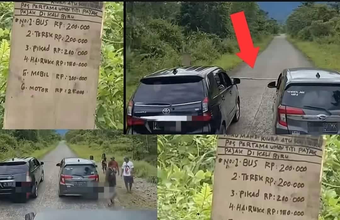 Ilustrasi berita Mimika: Viral di Media Sosial, Pemalakan di Jalan Trans Nabire Arah Kali Kyura Timika, Netizen: Melebihi Tarif Jalan Tol