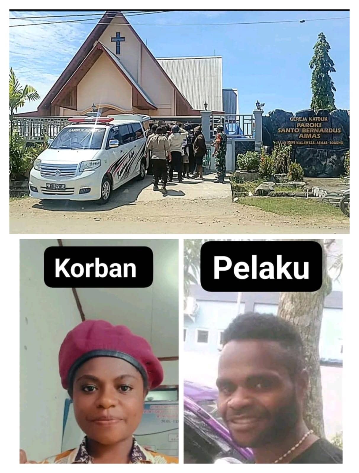 Ilustrasi berita Papua: Ibu Rumah Tangga Tewas Ditikam di Depan Gereja Katolik Aimas, Pelaku Diduga Mantan Suami