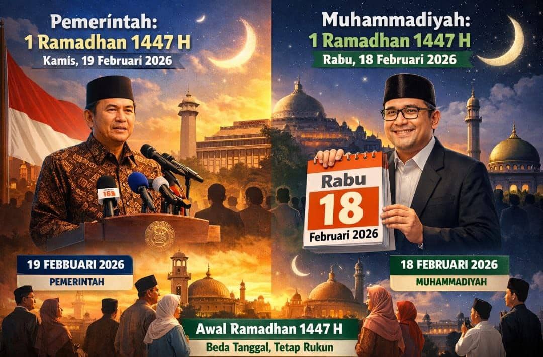 Ilustrasi berita Mimika: Pemerintah Tetapkan 1 Ramadhan 1447 H Jatuh 19 Februari, Muhammadiyah Mulai Puasa 18 Februari
