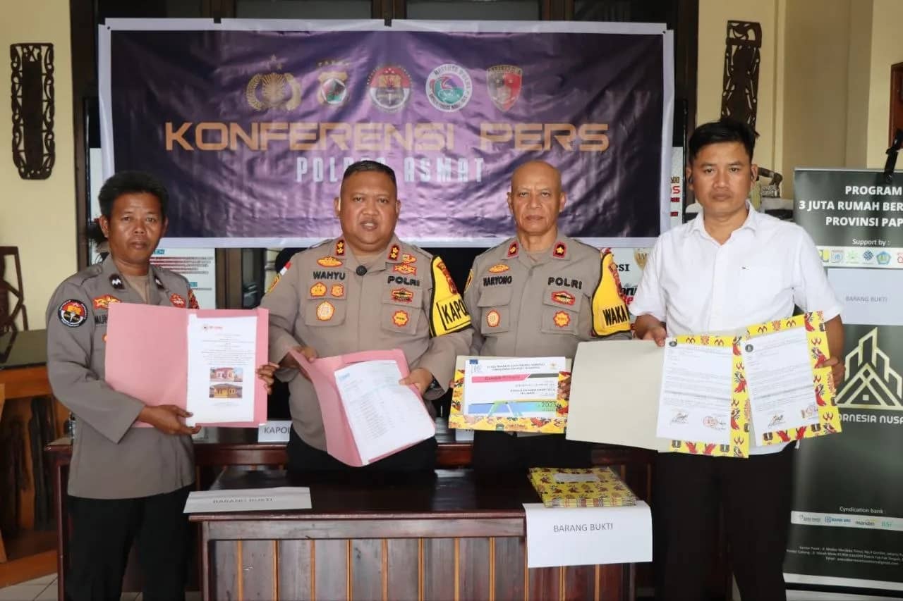 Press release pengungkapan kasus penipuan rumah subsidi di Asmat