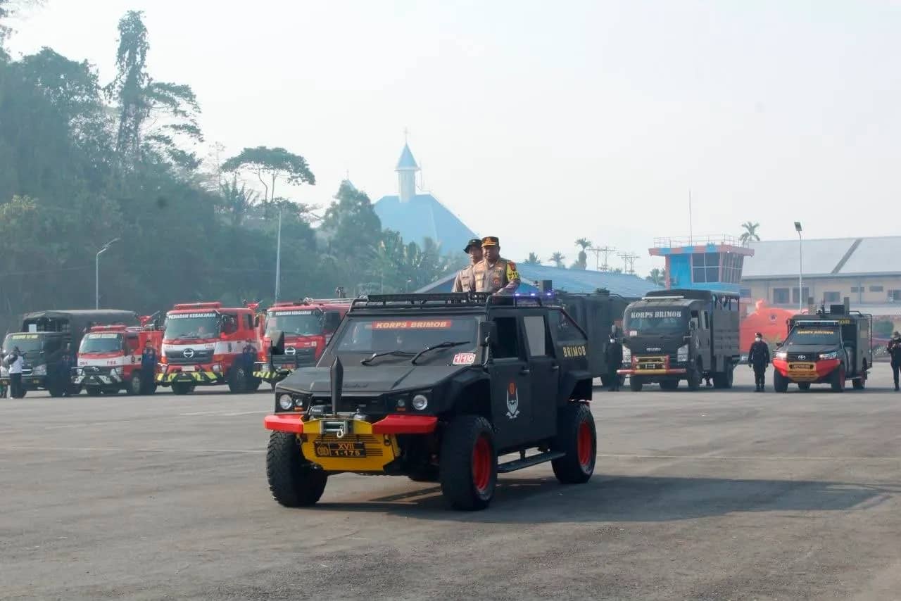 Apel kesiapsiagaan bencana Karhutla yang digelar Polda Papua Tengah.