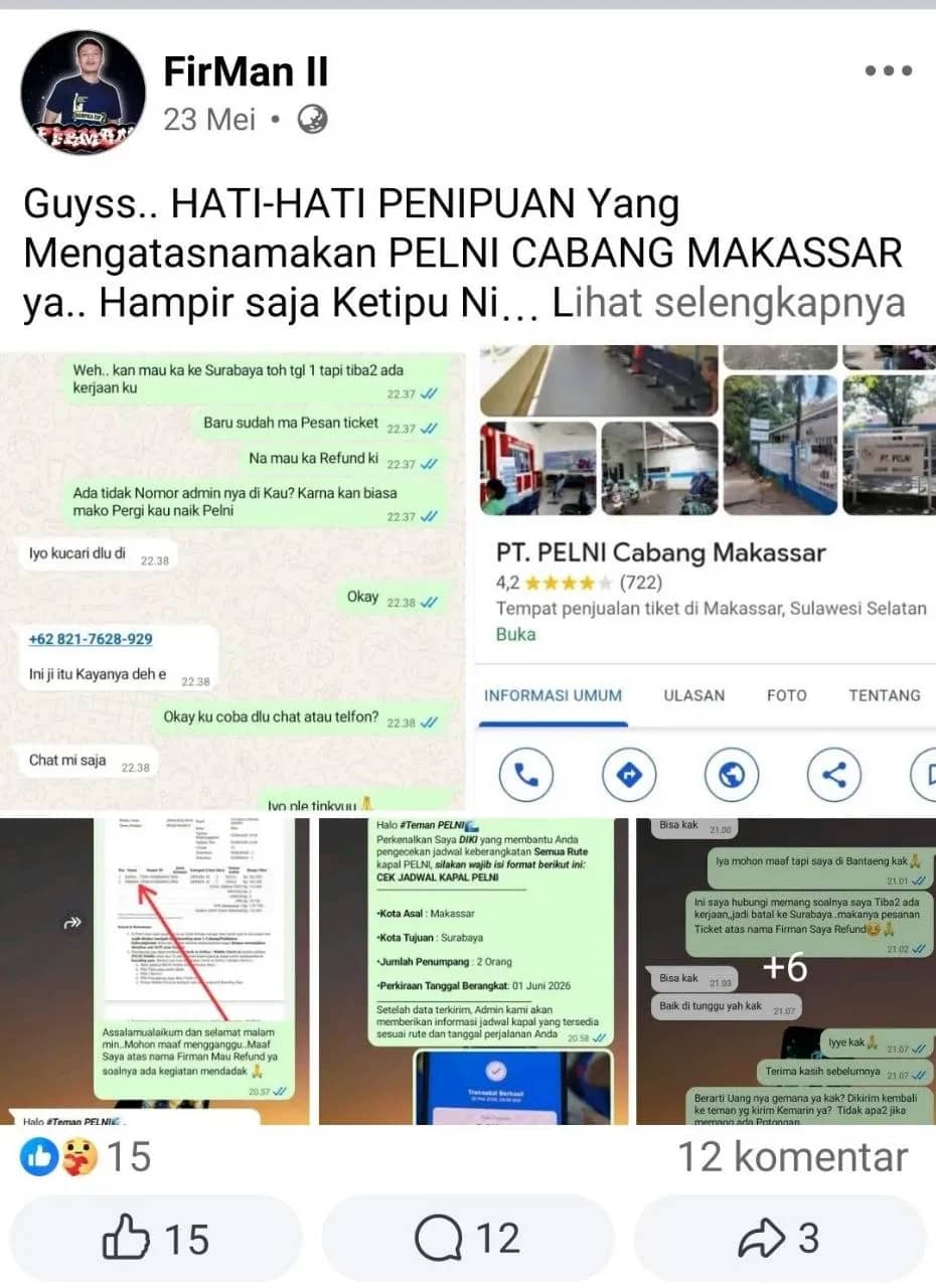 Skripsinshut postingan penjualan tiket Kapal Pelni.