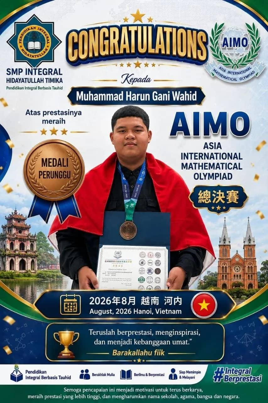 Muhammad Harun Gani Wahid meraih medali perunggu pada perlombaan AiMO di Vietnam