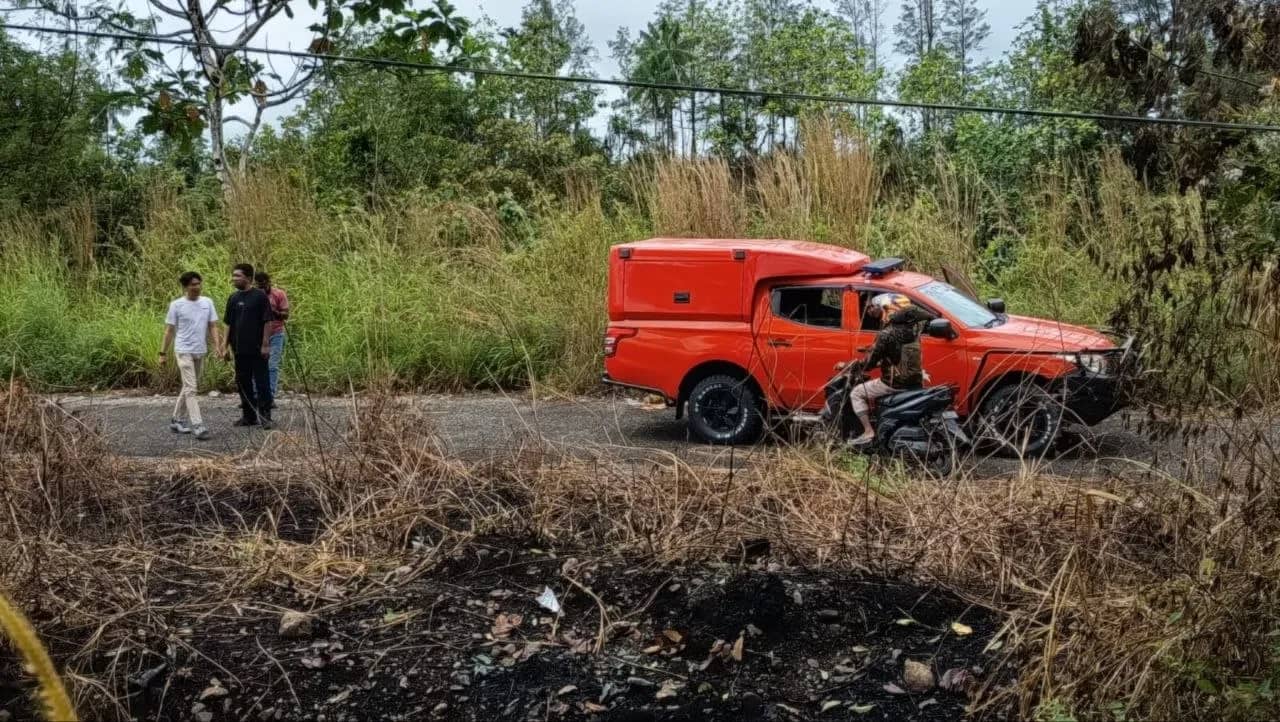 Tim Inafis Polres Mimika saat tiba di lokasi kejadian.