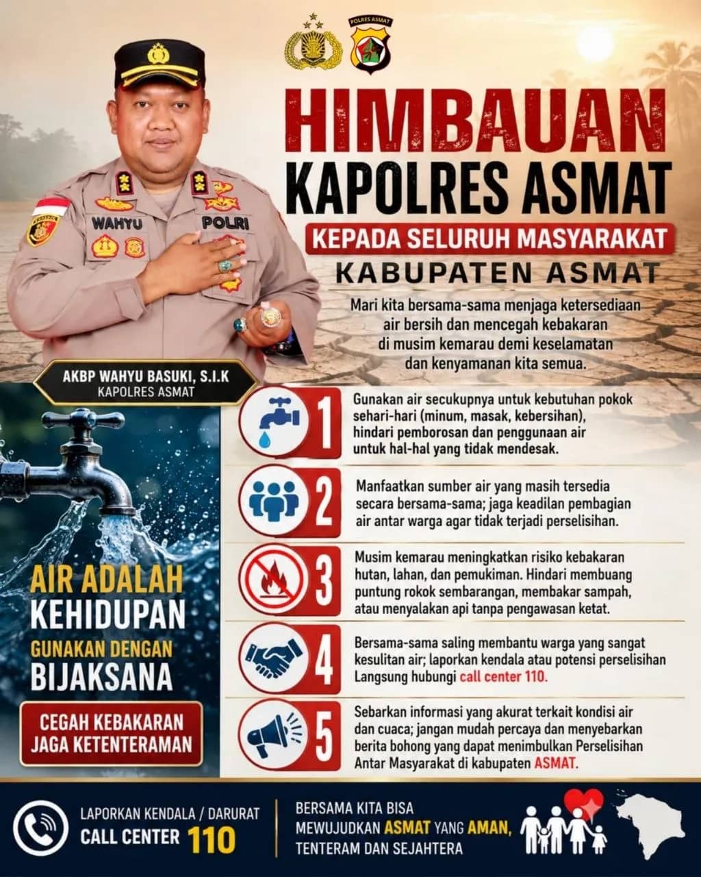 Imbauan Kapolres Asmat AKBP Wahyu Basuki S.I.K