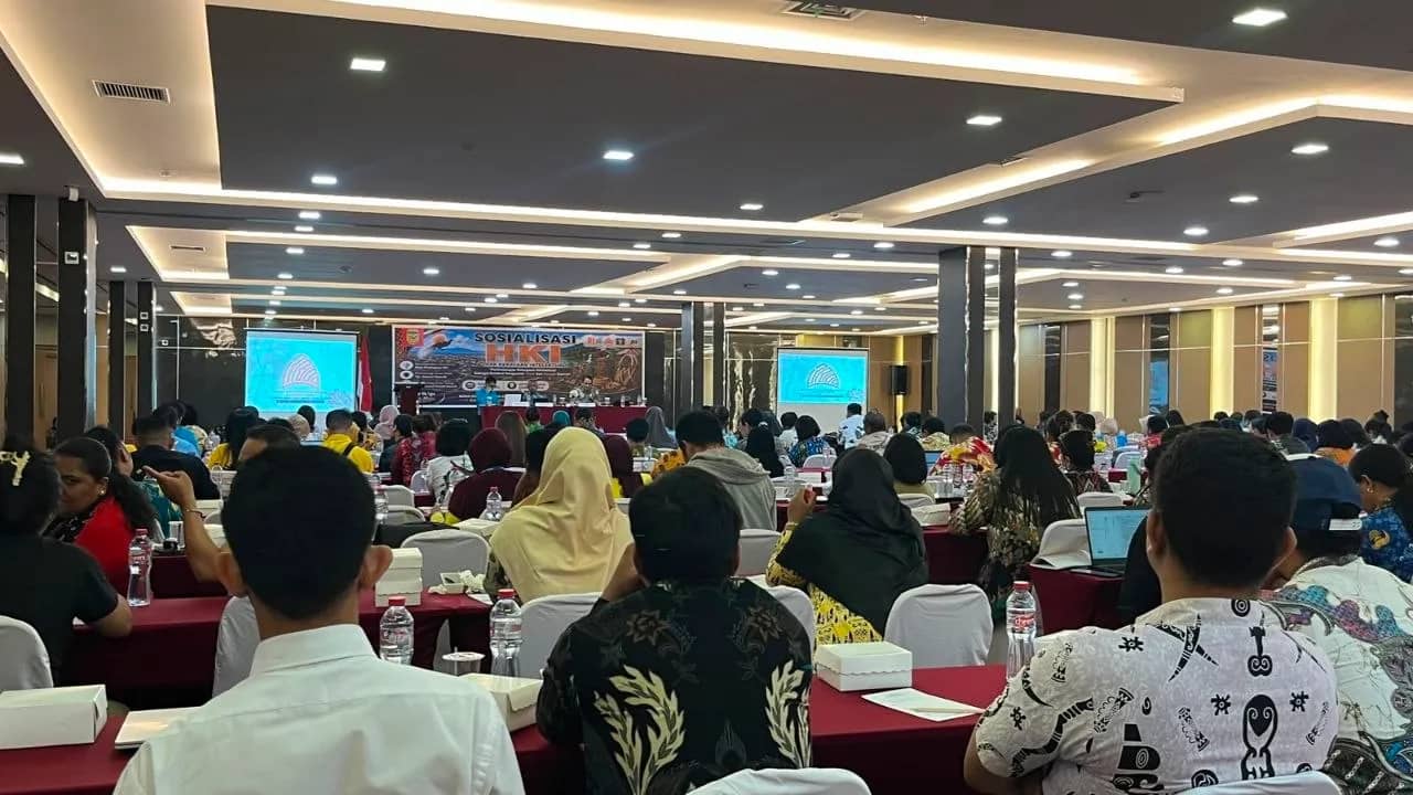 Sosialisasi Hak Kekayaan Intelektual (HAKI) yang diselenggarakan BRIDA Kabupaten Mimika, Kamis (23/7).