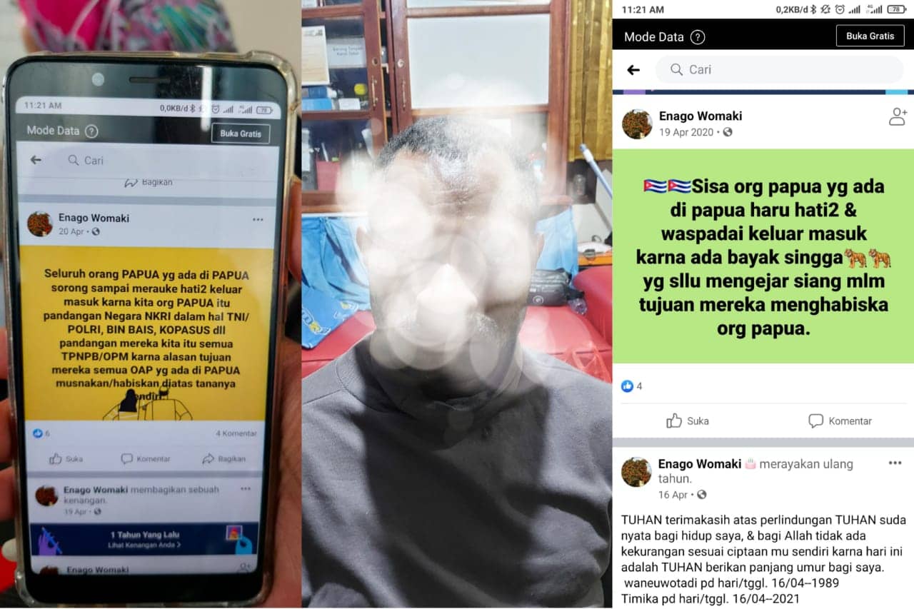 Postingan pelaku di facebook