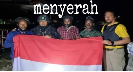 Tiga anggota KKB yang menyerahkan diri