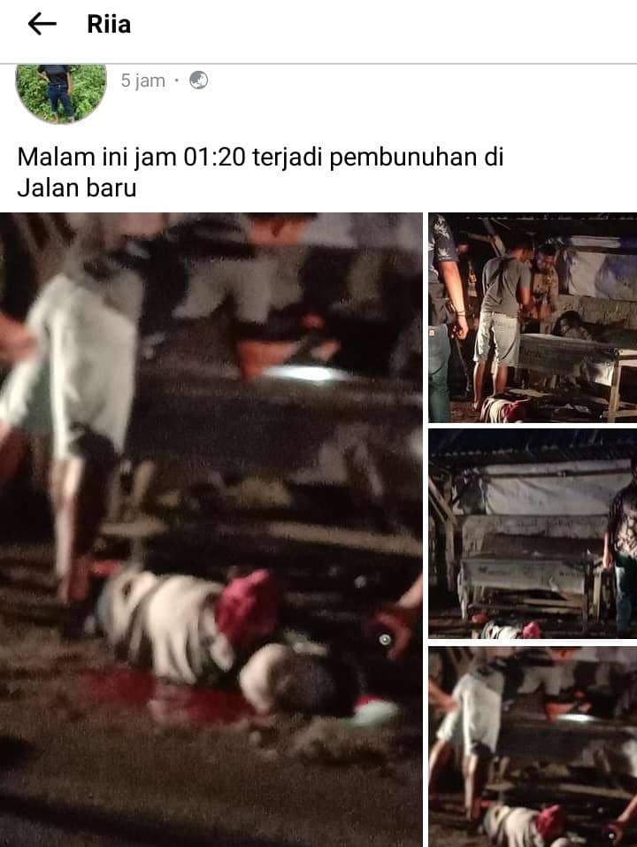 Postingan kematian korban di laman FB