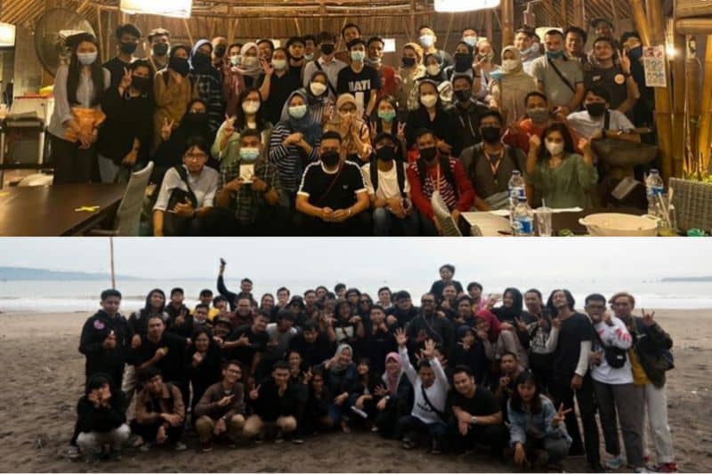 Karyawan Baso Aci Akang (atas) dan Geoffmaxx