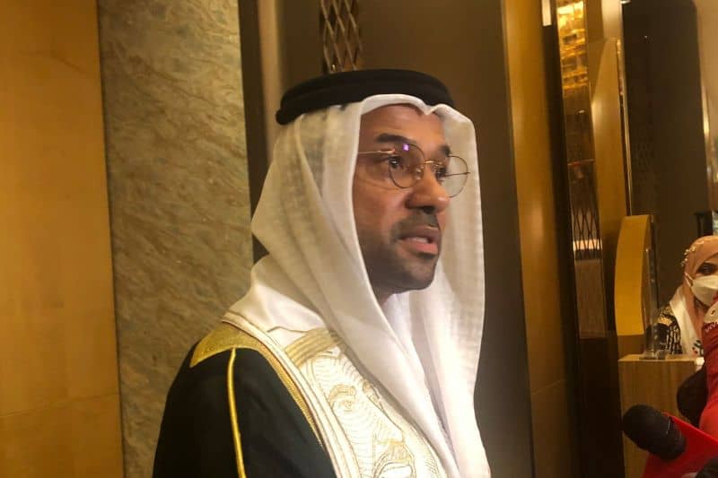 Duta Besar Uni Emirat Arab untuk Indonesia, Abdulla Salem AlDhaheri, dalam peringatan Hari Nasional Uni Emirat Arab ke-50 yang digelar di Jakarta, Kamis (2/12/2021) malam.