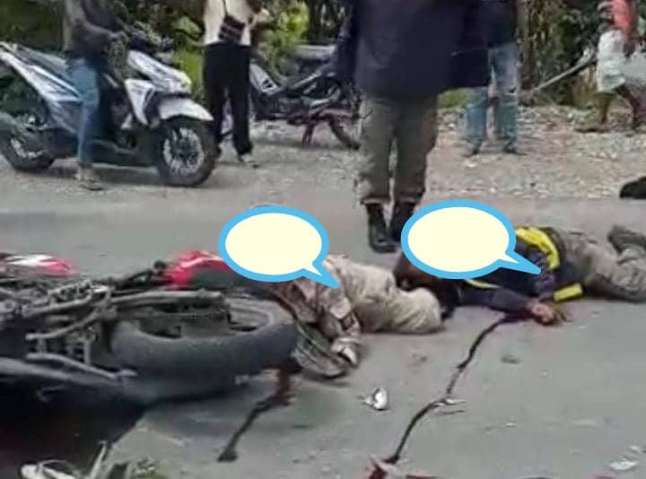 Pengendara terkapar dalam tabrakan di Jln Cenderawasih.