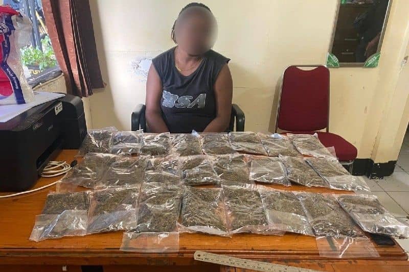 Aisa Tee (34 th) wanita pengedar ganja berkebangsaan PNG yang ditangkap sekitar Skouw-Wutung,perbatasan RI-PNG