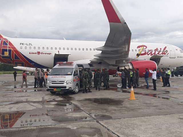 Jenazah Kabinda Papua saat diterbangkan ke Jakarta, April 2021 silam.
