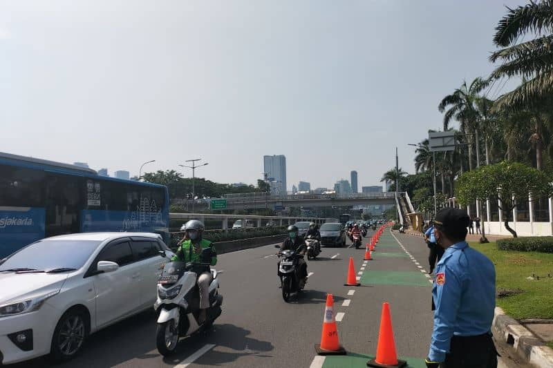Kondisi depan gedung DPR RI jelang demonstrasi mahasiswa, Senin (11/4/2022).