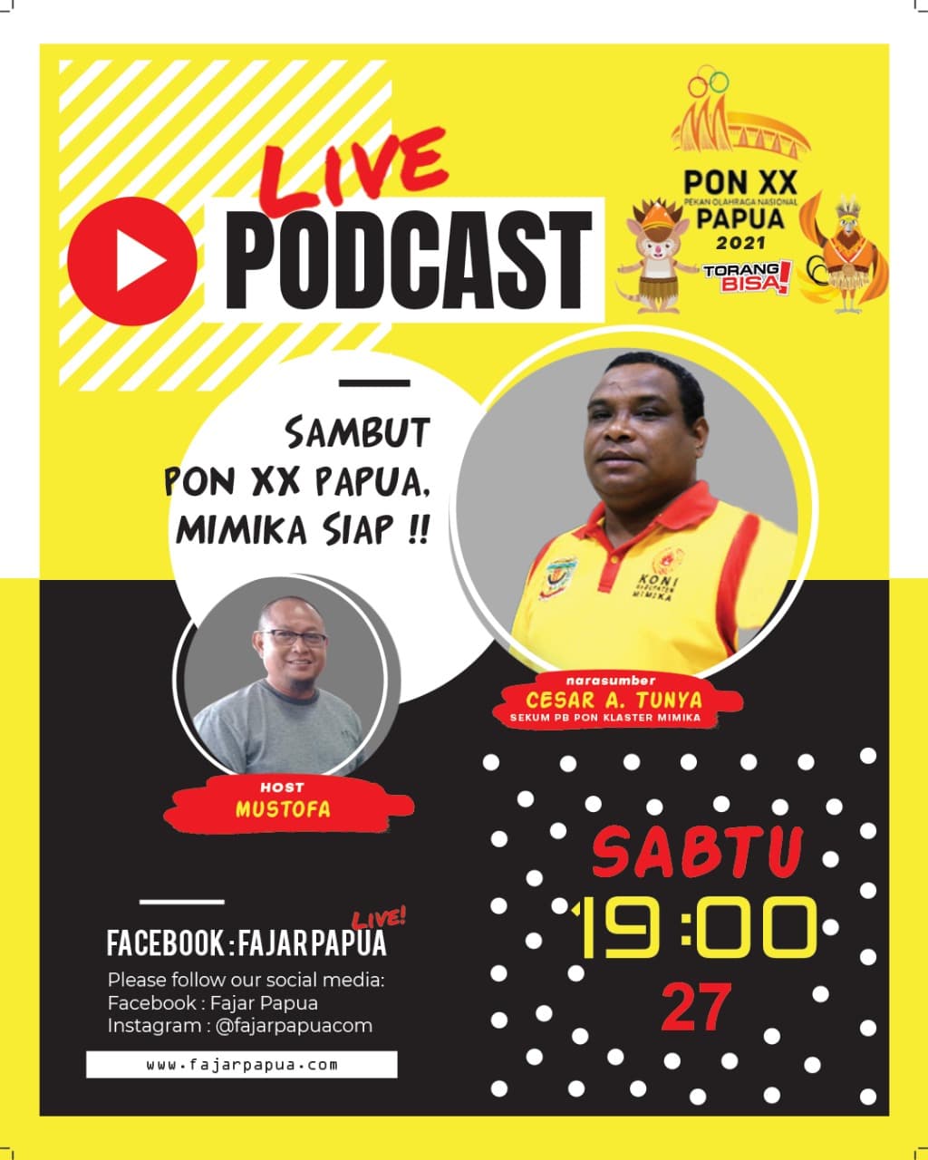 Ilustrasi berita MIMIKA: Jam 7 Malam ini, FajarPapua Podcast #4, Sambut PON XX Papua, Mimika Siap!!!