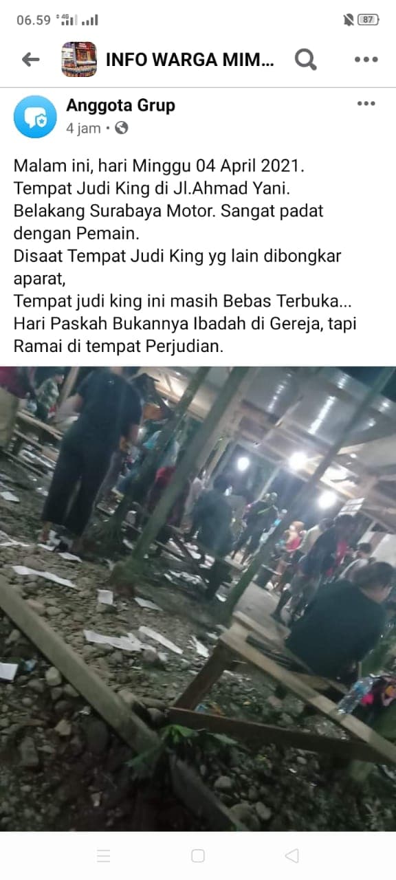 Lapak judi King yang diunggah ke medsos