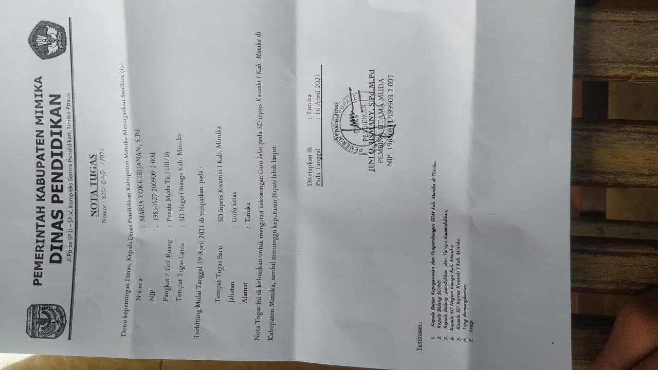 Ilustrasi berita MIMIKA: Gara-gara Kritik Sikap Kepsek dan Tuntut Pertanggungjawaban Dana BOS dan BOPDA, Kadis Pendidikan Mimika "Pindahkan" Maria Yoke