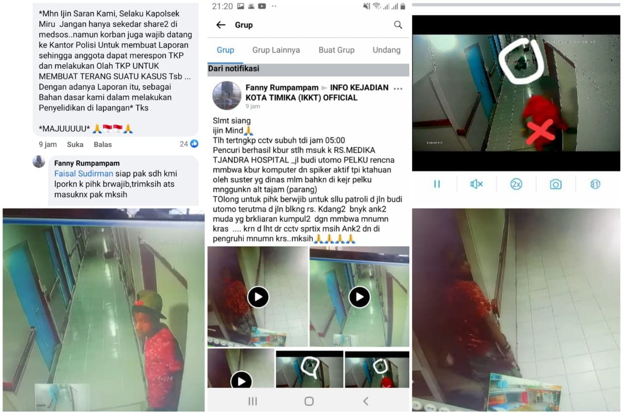Rekaman cctv aksi pencurian yang dilakukan di RS Tjandra.