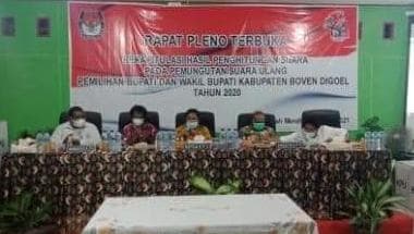 Pleno Rekapitulasi Perolehan Suara di KPU Boven Digoel