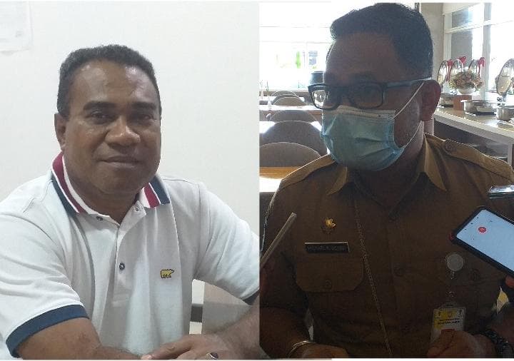 Sekwan Ananias Faot (kiri) dan Sekda Michael Gomar (kanan)