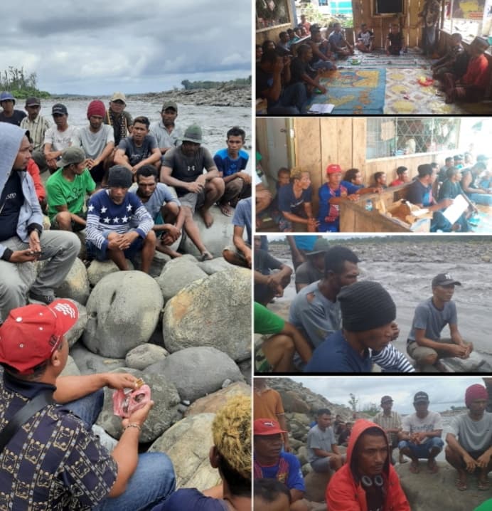 Ritual 'oke dara taa' dan pertemuan bersama warga Manggarai di areal dulang Mile 37.