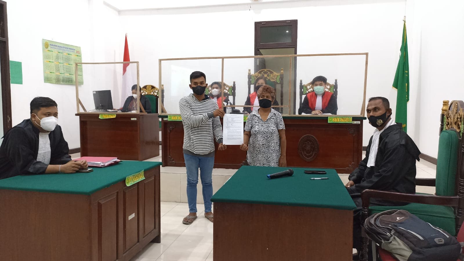 Suasana sidang pencurian motor di PN Timika.