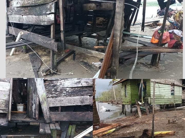 Sejumlah rumah warga di Atuka rusak
