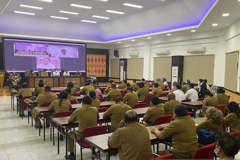 Pertemuan yang digelar BPK RI di lingkungan Pemprov Papua terkait penanggulangan kemiskinan