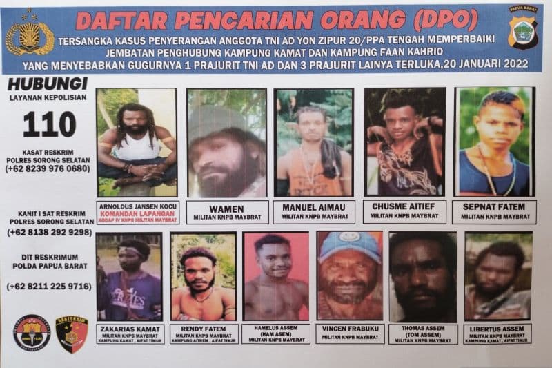 Ilustrasi berita PAPUA: Polda Papua Barat Tetapkan 11 DPO Militan KNPB Maybrat