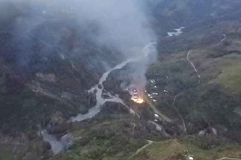 Gedung SD-SMP satu atap di Hipadipa, Kabupaten Intan Jaya yang dibakar KKB, Rabu (30/3).