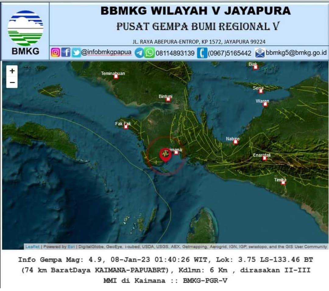 Ilustrasi berita PAPUA: Aktivitas Sesar Tarera-Aiduna Meningkat, Kaimana Kembali Diguncang Gempa pada Minggu Dinihari Tadi