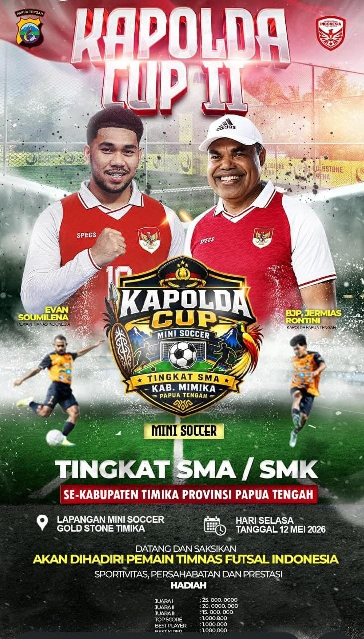Ilustrasi berita MIMIKA: 32 Tim Ramaikan Kapolda Cup II Mini Soccer di Mimika, Pemain Timnas Futsal Evan Soumilena Dipastikan Hadir