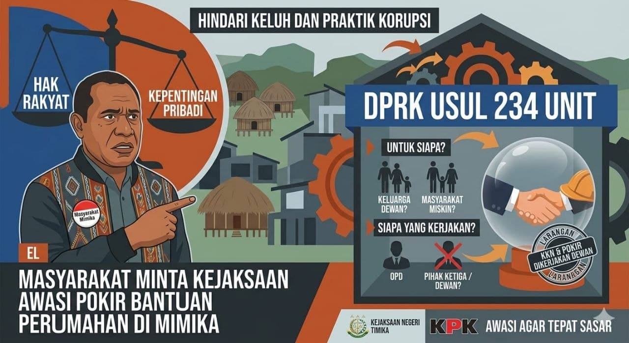 Ilustrasi berita MIMIKA: Kejaksaan Diminta Awasi Pokir Bantuan Perumahan di Mimika, DPRK Usul 234 Unit, Untuk Siapa dan Siapa yang Kerjakan ?